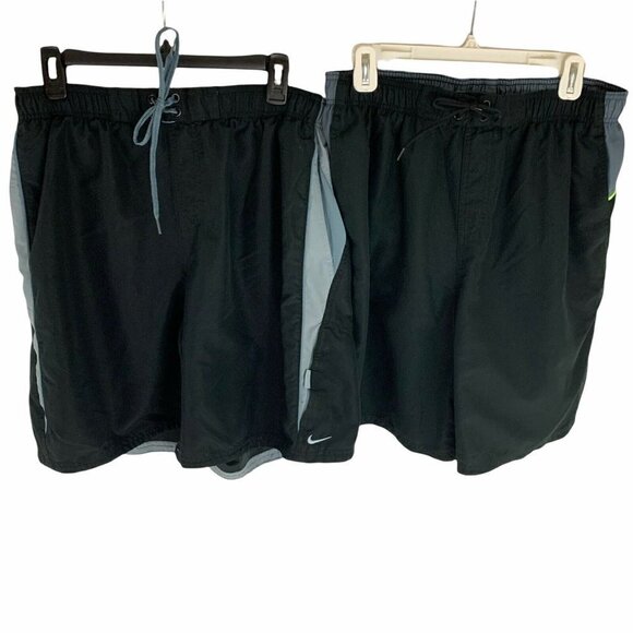 Nike Men's Size XL Swim Trunks Swim Shorts Lot of Two Elastic Waist w. Pockets - Picture 1 of 7